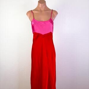 Gianni Bini Helena Satin Silky Lace Maxi Slip Babydoll Dress Whimsigoth Sz 6 NWT
